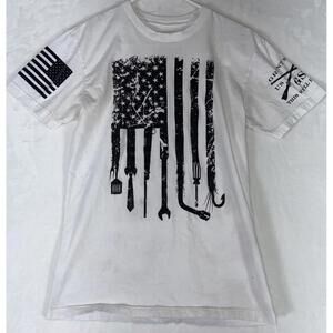 Grunt Style Dad Flag T-Shirt - White Patriotic American Pride Proud USA Merica S